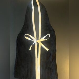 NWT Oak + Fort - Knit Halter Top with Contrast Bow - XXS